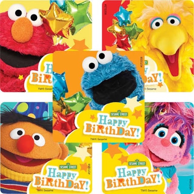 20 Sesame Street Happy Birthday Stickers Party Favors Teacher Supply Elmo Zoey