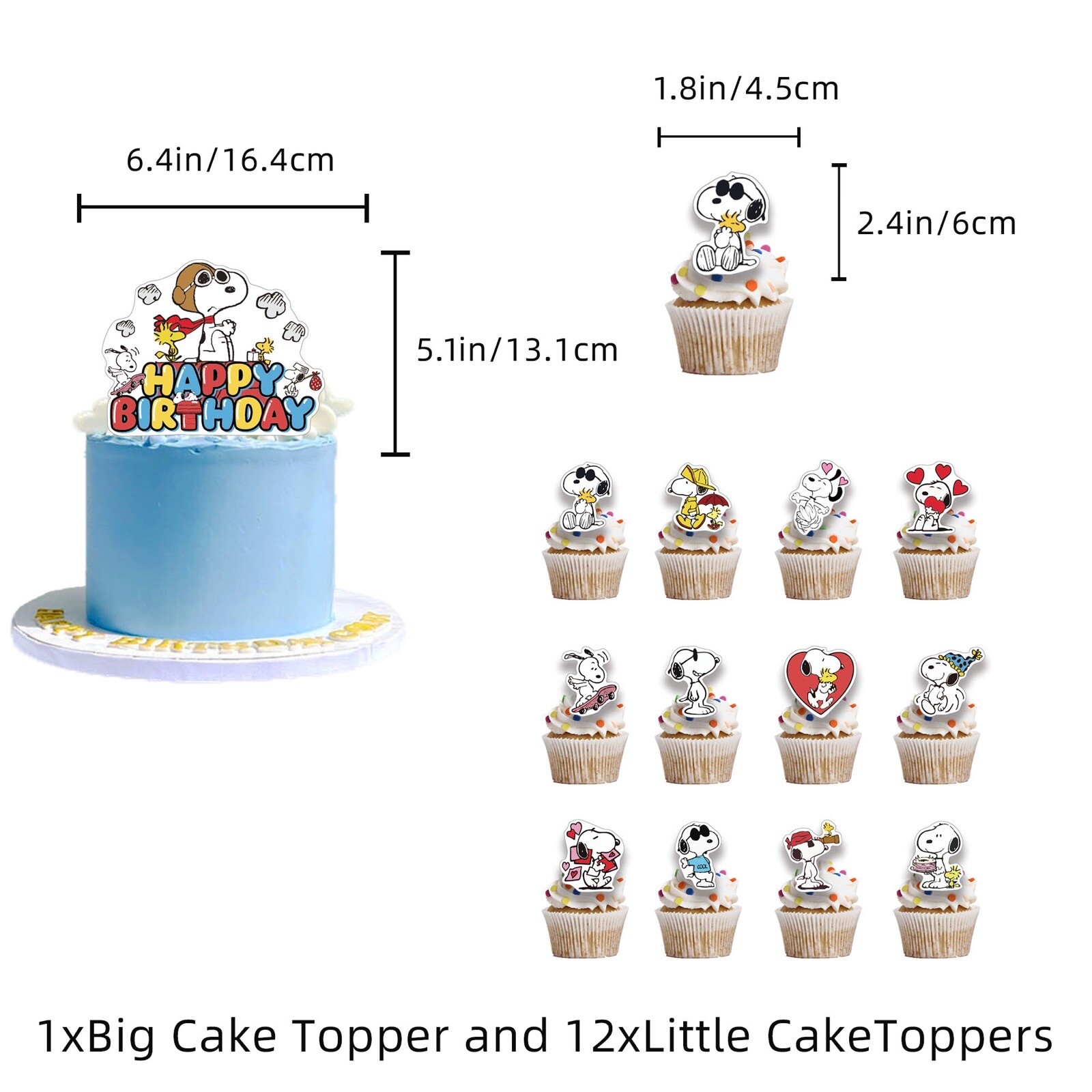 Snoopy Theme Birthday Party Supplies Set Balloon Banner Cake Toppers US Stock