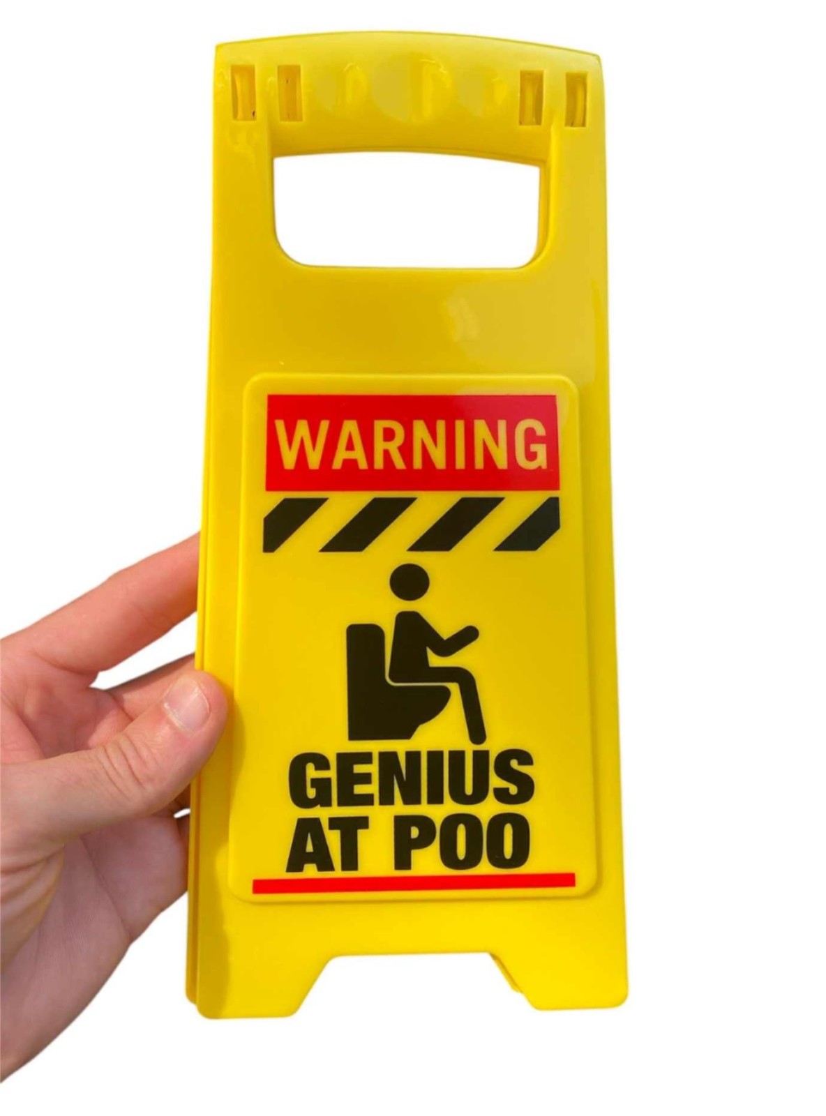 ⚠️ Funny Warning Genius Poo Desk Sign 💩 🚽 Office Humor Gag Joke Potty Gift 👀