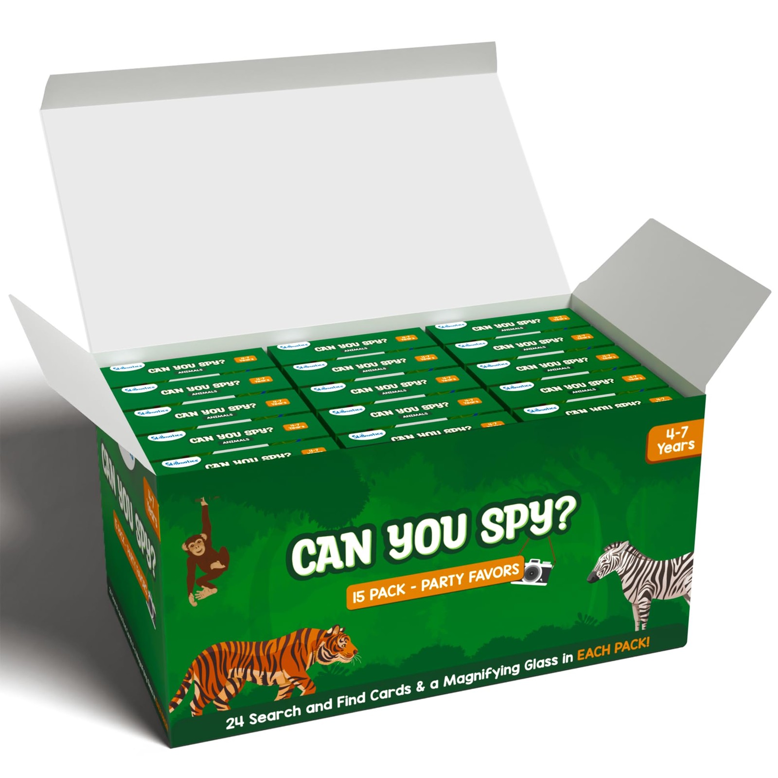 Party Favors (Pack of 15) – Can You Spy Animals Card Set, Search & Find Game …