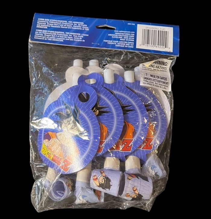 Dragon Ball Z Vtg Medallion Blow-Outs (8) Party Favors NEW