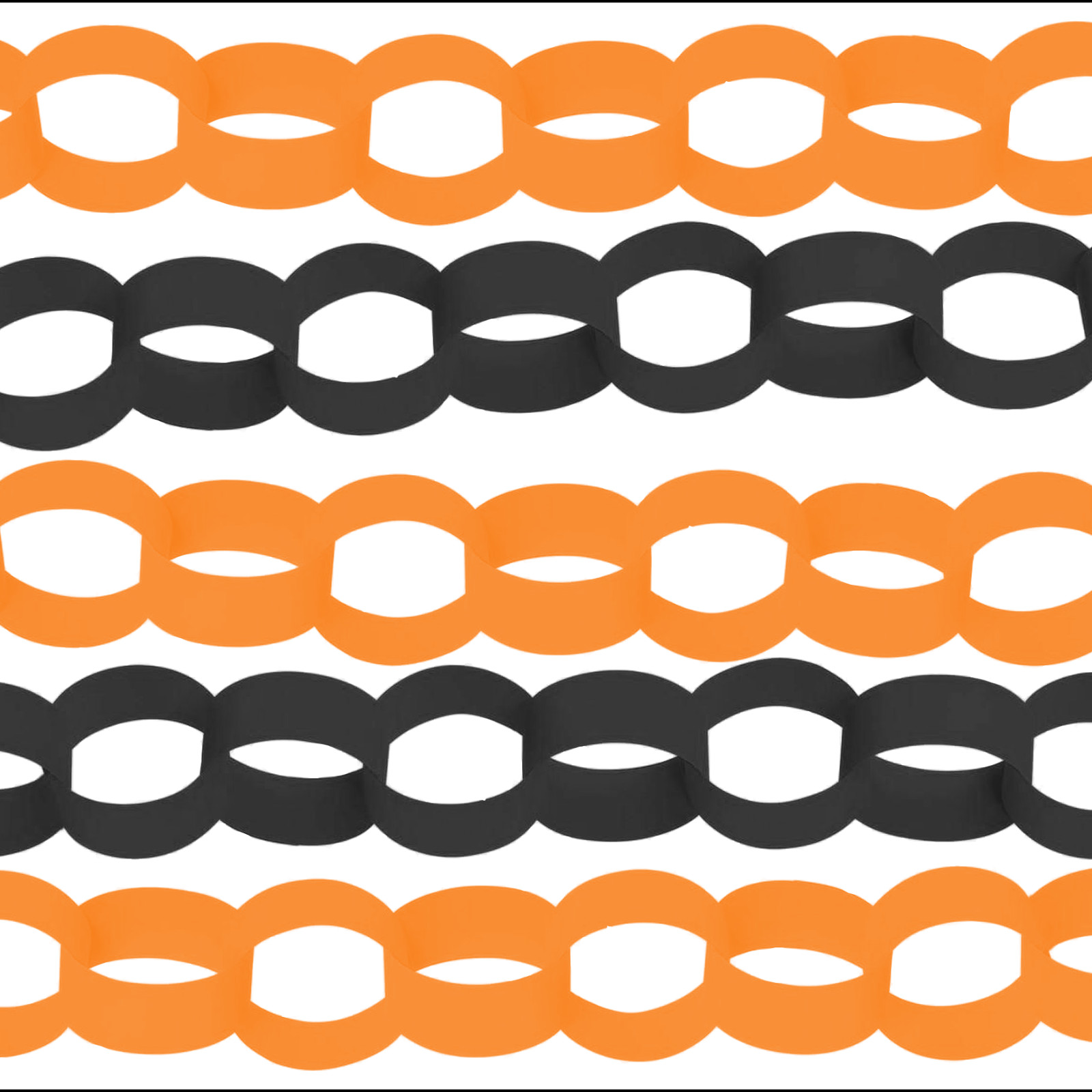 Spooky Halloween Paper Chains – Orange and Black Card Decorations – 5m Pack