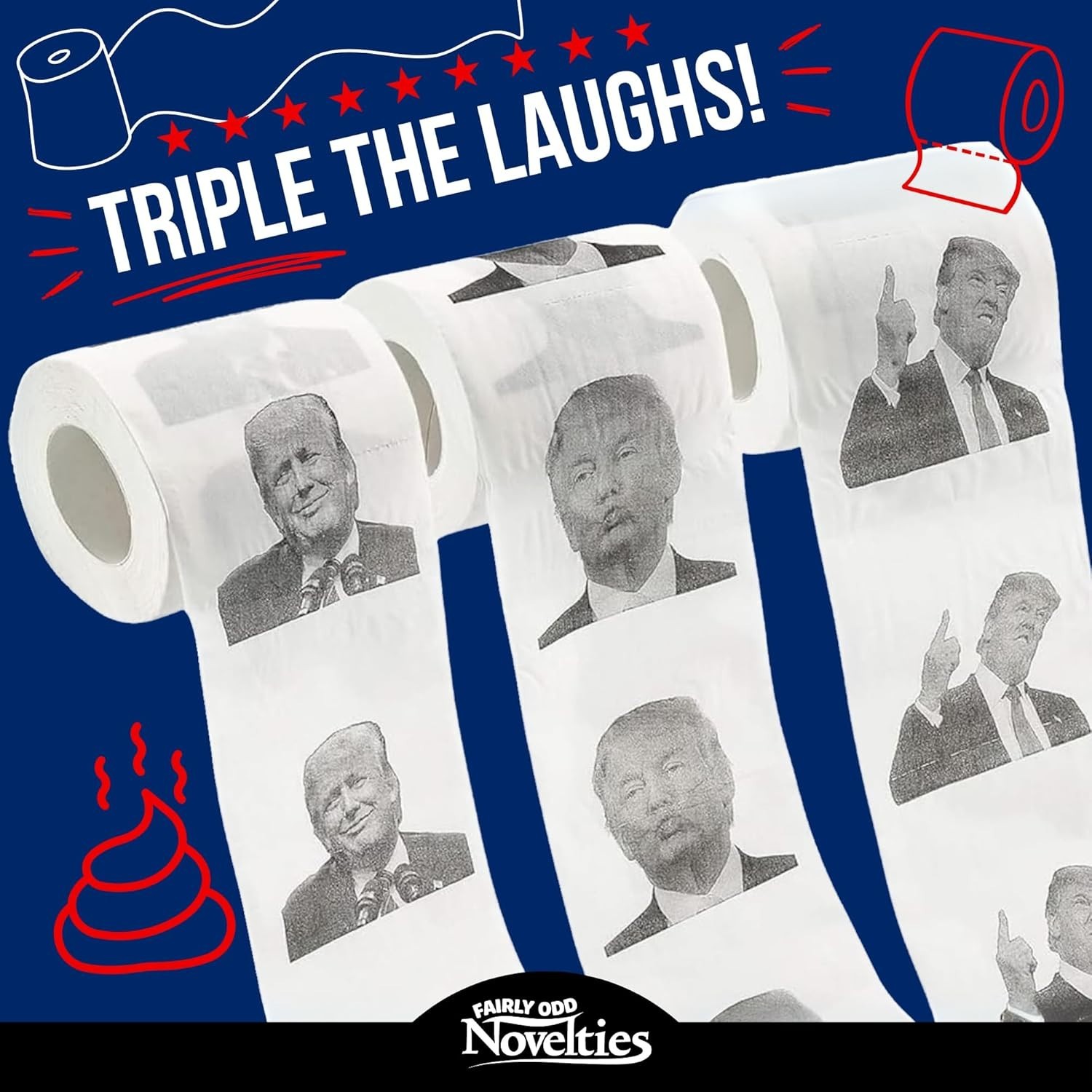 Novelty Political Humor Toilet Paper – 3 Rolls, 240 Sheets – Perfect for Parties