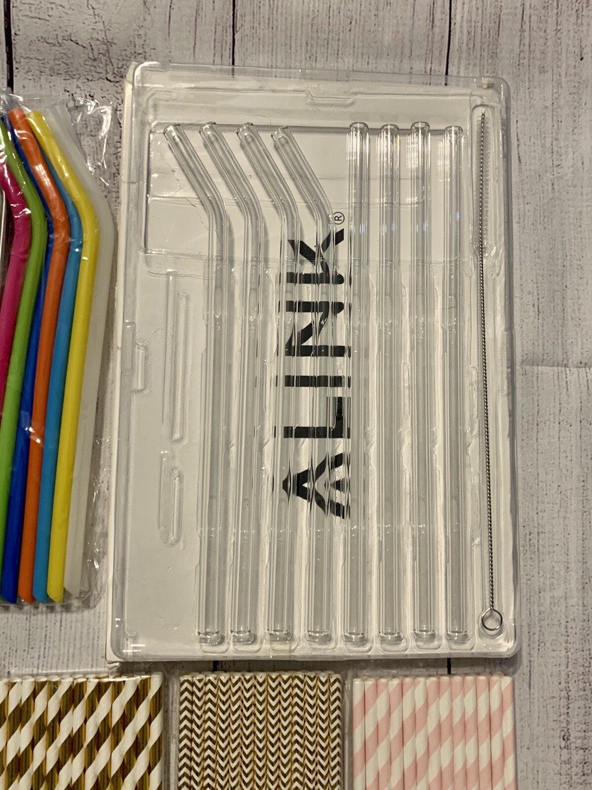 New Reusable Drinking Straws Lot Travel Washable Colored Clear Lot