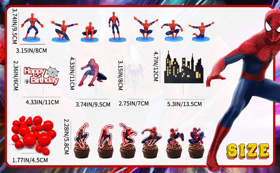 3D Spiderman Cake Decoration Marvel Super Hero Cake Topper Avengers Cake Topper