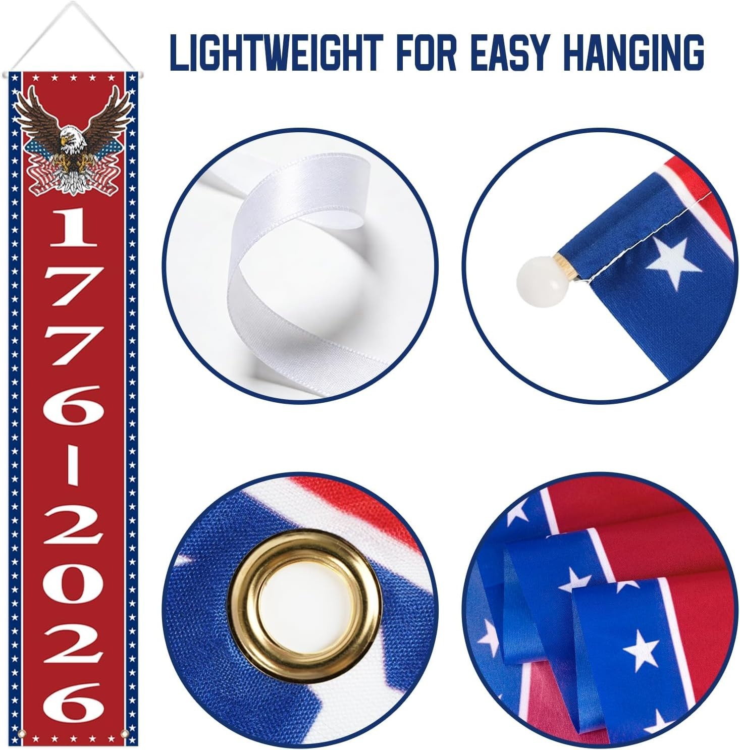 All-Occasion Patriotic Hanging Banners – 250th Anniversary for Indoor & Outdoor