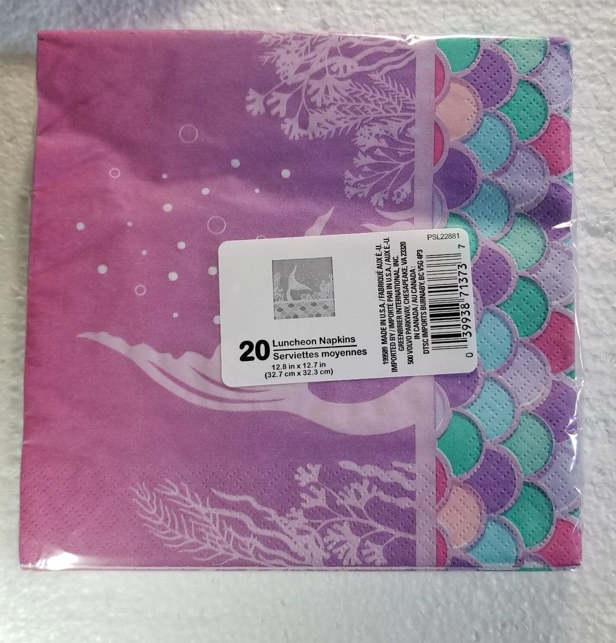 Pink Mermaid Plates & Napkin Mermaids Any Occasion Party Set