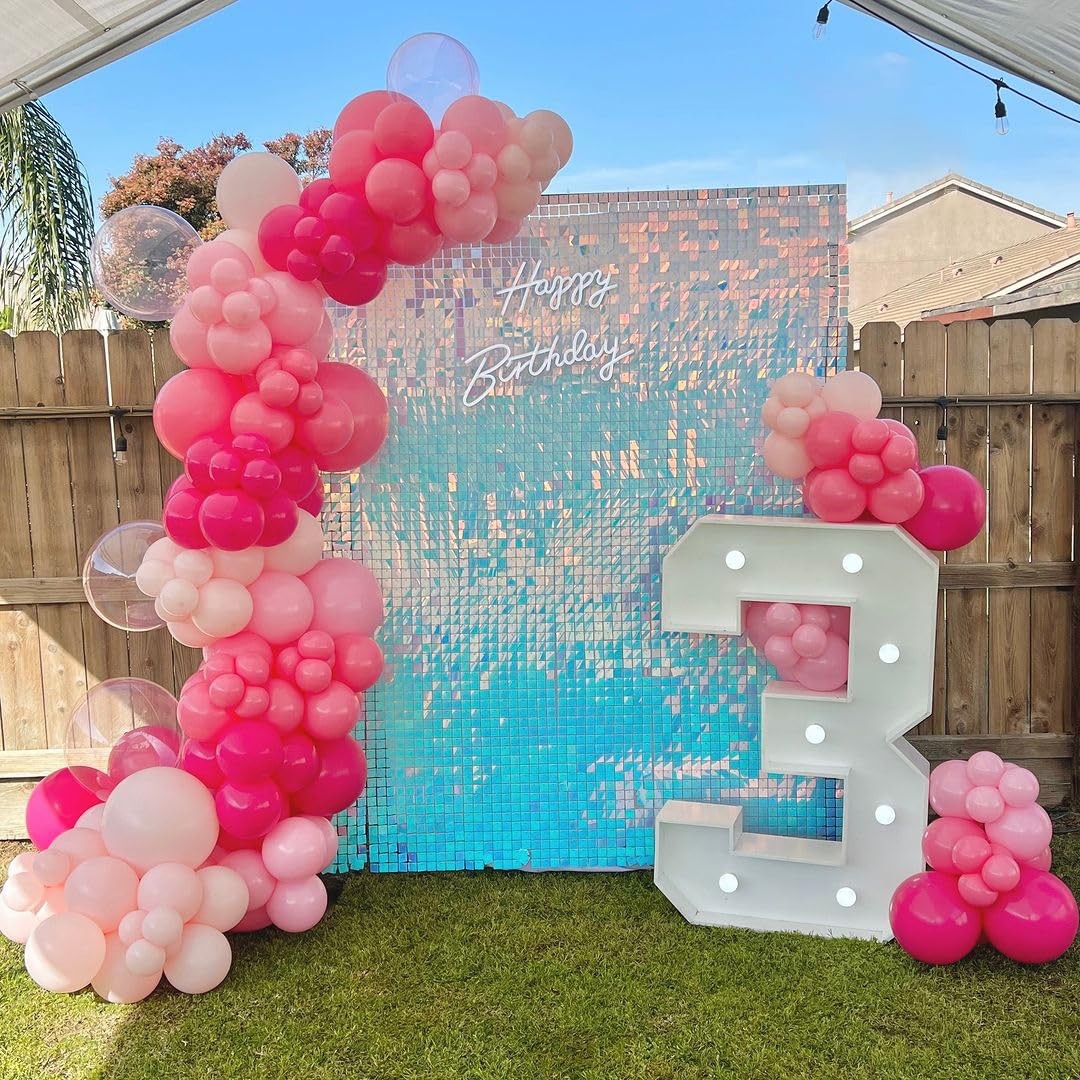 Pink Balloons Metallic Pink Balloon, 60Pcs 12Inch Chrome Deep Light Pearl Hot