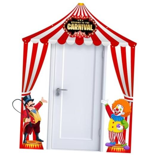 3 Pcs Carnival Door Decorations Circus Tent Banner Welcome to Carnival Circus