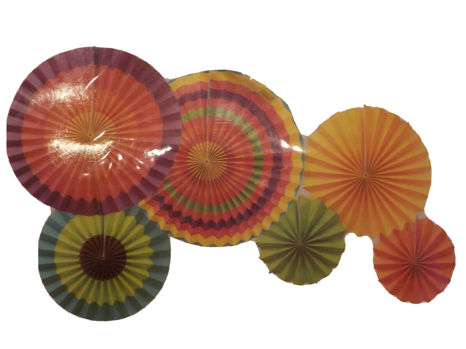 6-Pack Spiral Hanging Paper Fans Party Event Decorations
