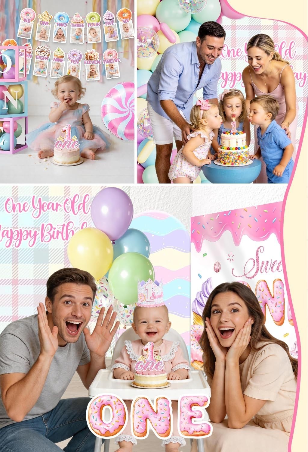 First Birthday “Sweet One” Party Decorations Set NEW