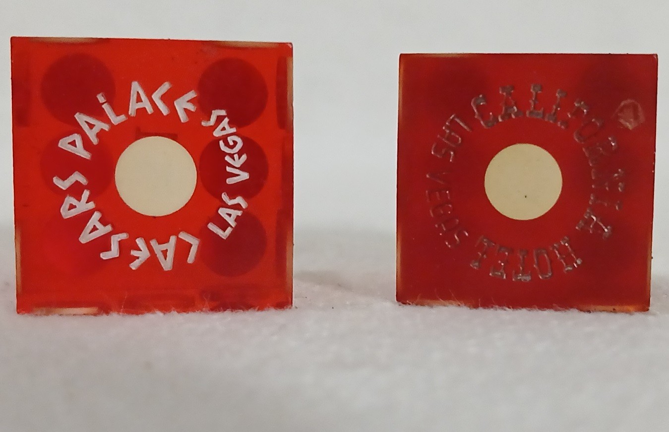 Authentic Las Vegas & California Hotel Casino Table-Played 19mm Craps Dice Pair