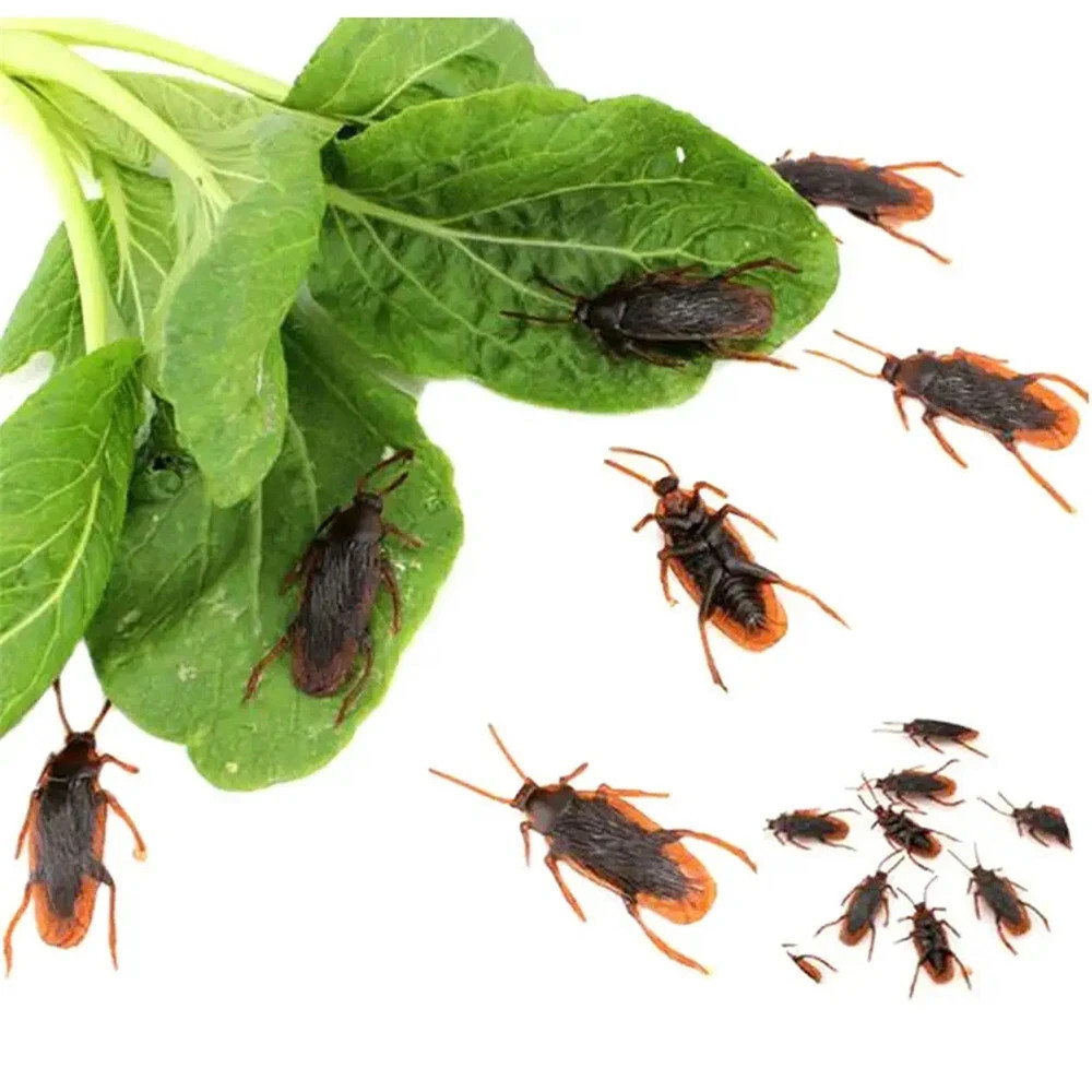 10Pcs Realistic Fake Cockroach Prank Toys – Creepy Rubber Gag Joke Bugs