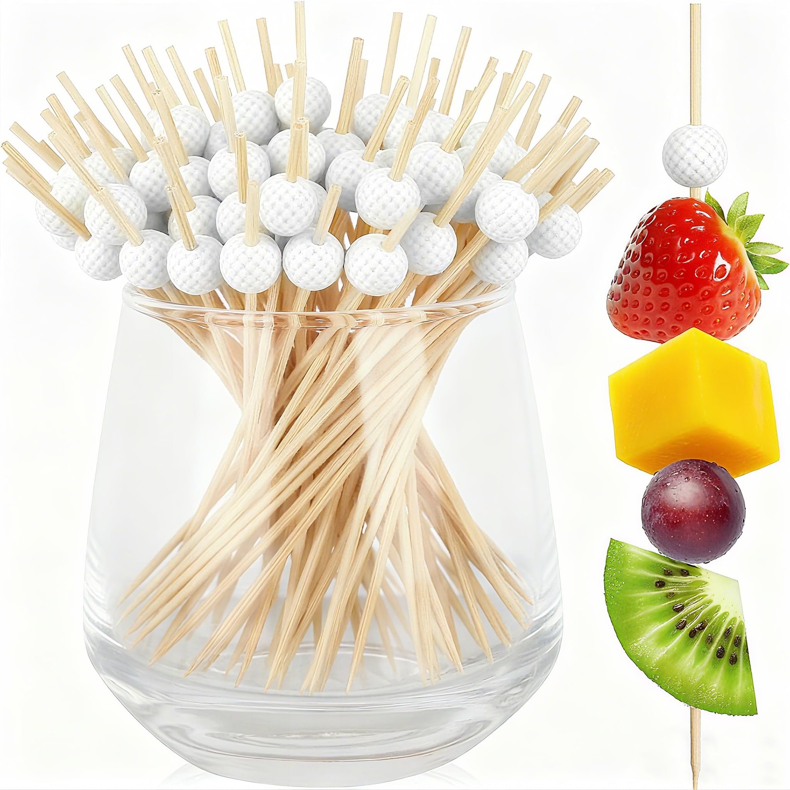 100 PCS 4.7 Inch Golf Cocktail Picks Theme Toothpicks Skewers Party Supplies