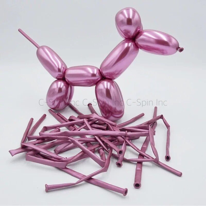 Animal Flower Party Twist Latex Tying Magic Long Balloons Metallic Gold Silver