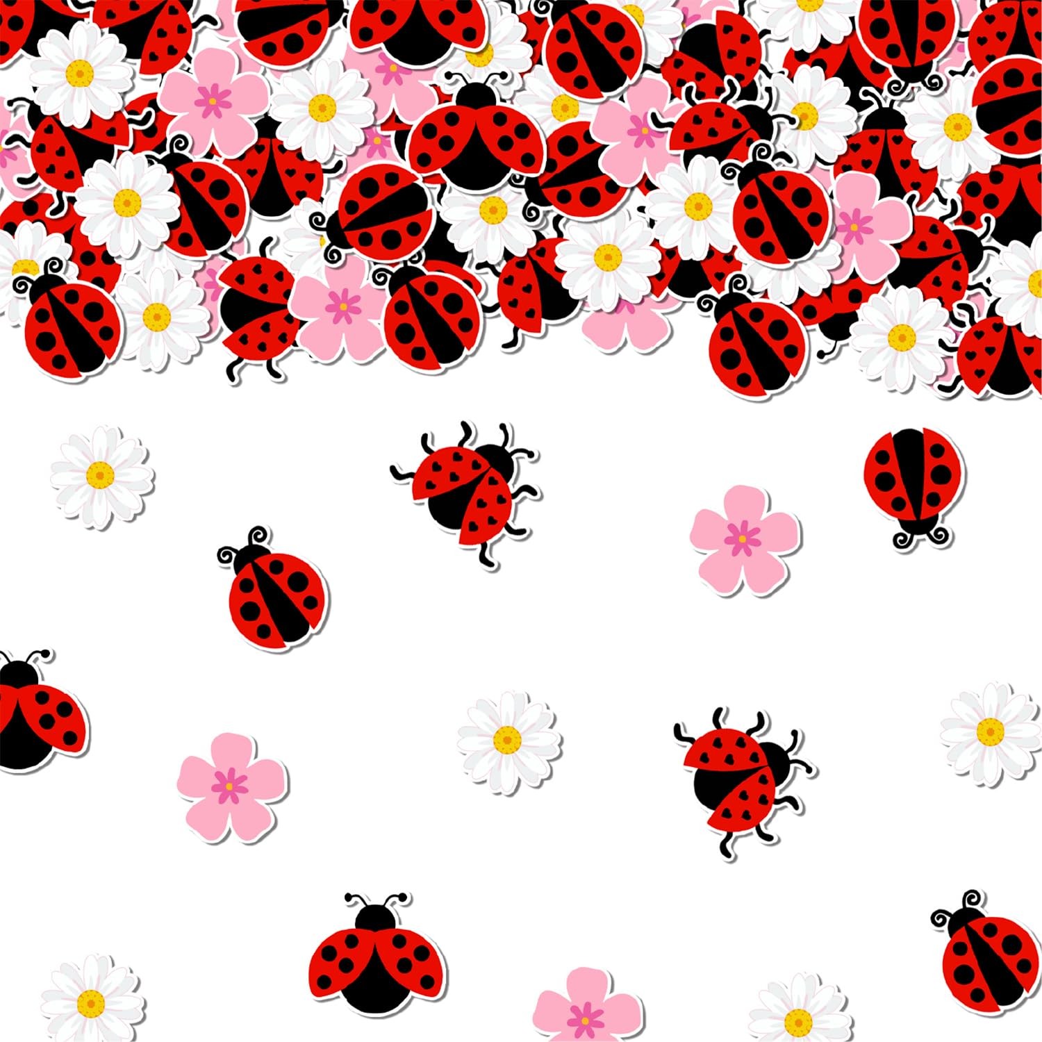 200pcs Ladybug Party Confetti Little Ladybug Table Decorations Double Sided P…