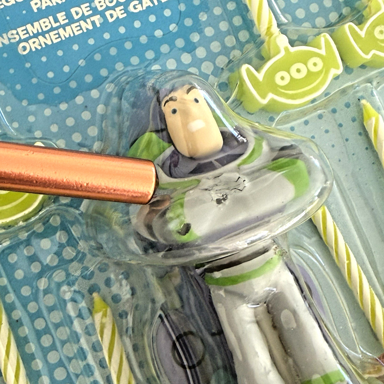 Disney Toy Story Buzz Lightyear Figure Birthday Candle 8 Green Alien Cake Topper