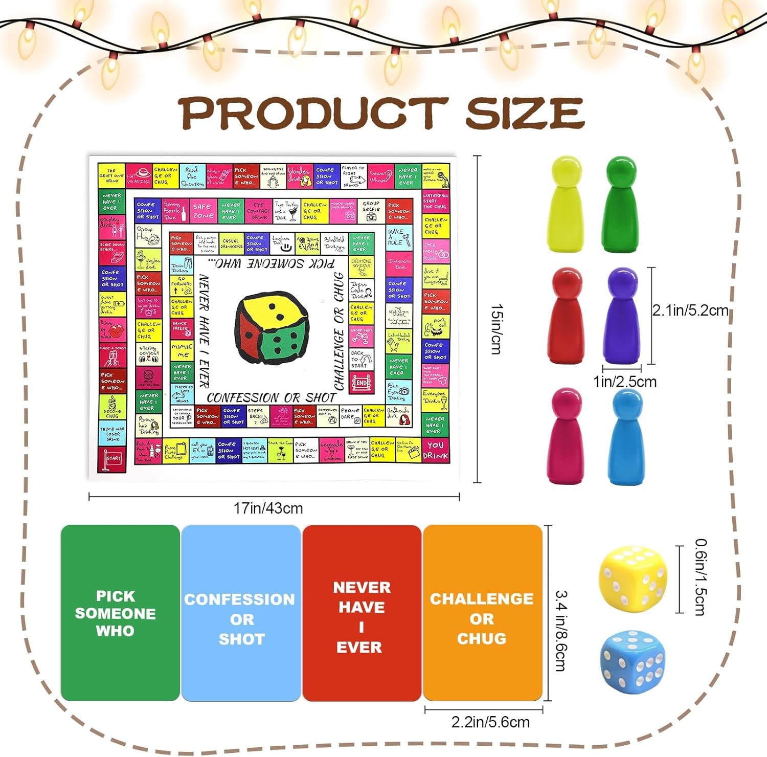 Drinking Game Adults – Large Rubber Mat Party Board Game Game Night