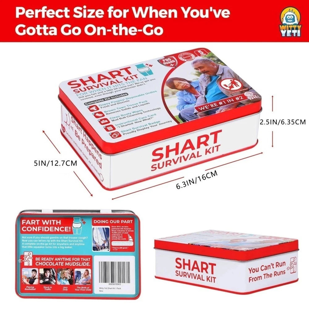 Funny Shart Survival Kit by Witty Yeti. Ultimate Poop Prank Gag Gift April Fools
