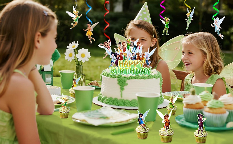 33 Pcs Tinker Bell Party Decoration Tinkerbell Birthday Supplies Balloons Banner