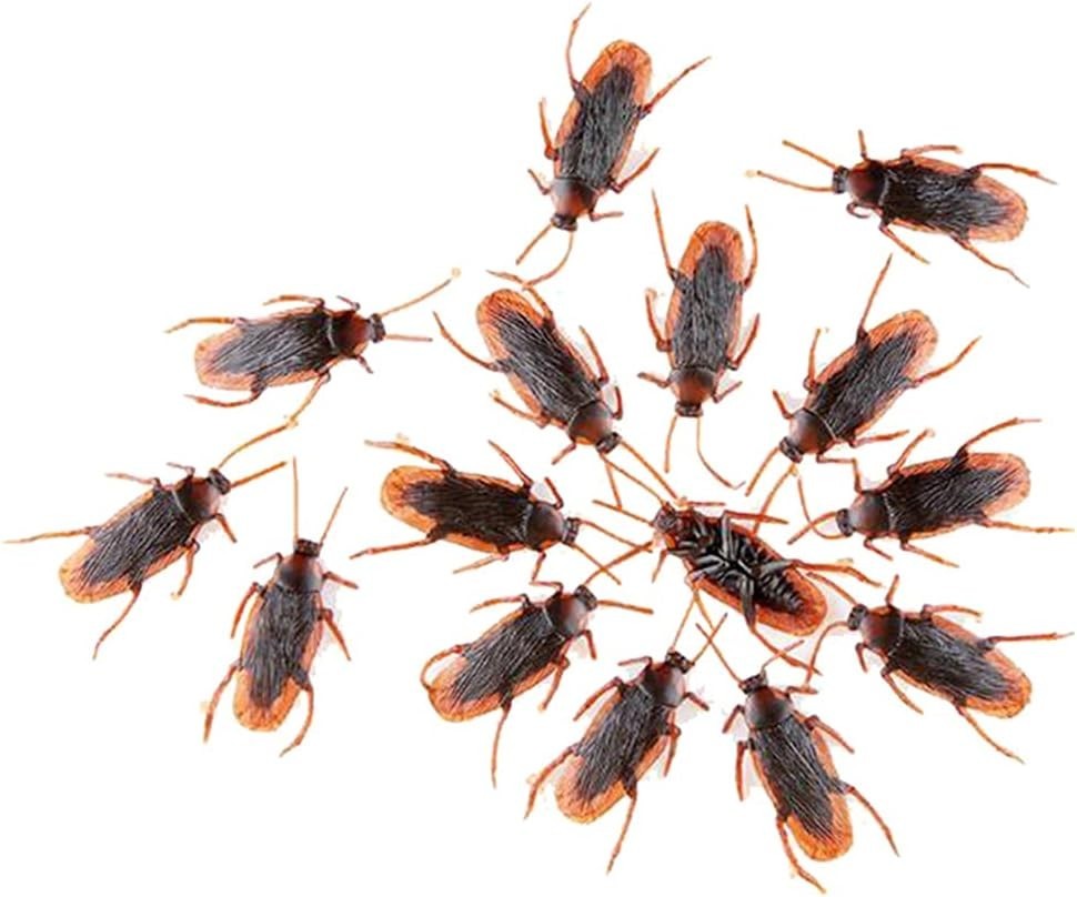 10-Piece Realistic Prank Cockroaches for Thrilling Party Fun – Brown Bugs