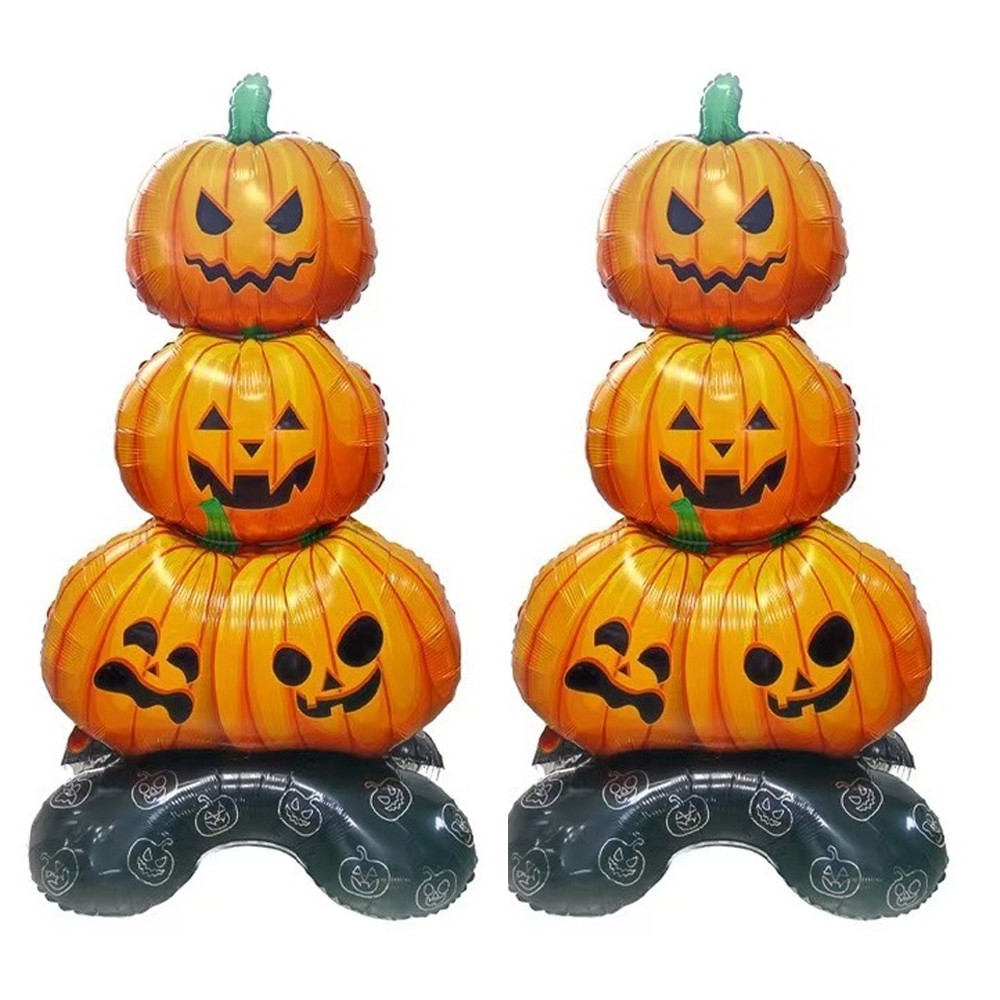 Halloween Foil Balloon Party Decoration Set with Pumpkin Skeleton White Ghost