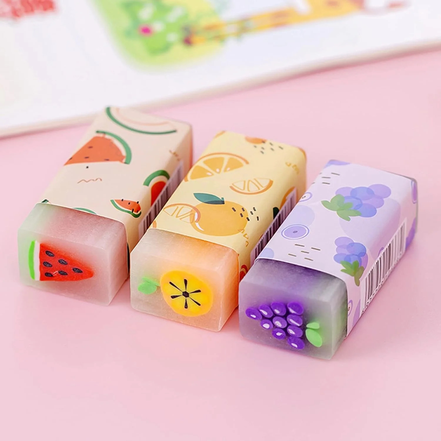 Cute Erasers for Kids Bulk 16 Pack Animal Food Fun Desk Pets Pencil Students Sch