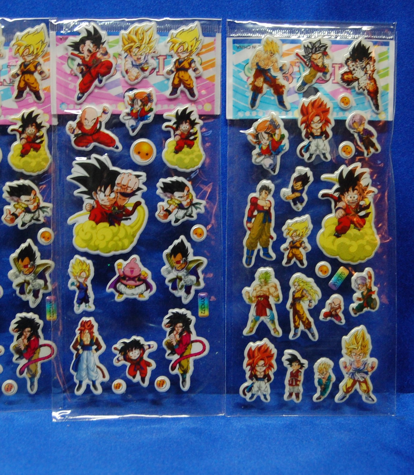 Dragon Ball Z Stickers 4 Sheets DBZ Set # 4 Goku Vegeta Bulma Bardock