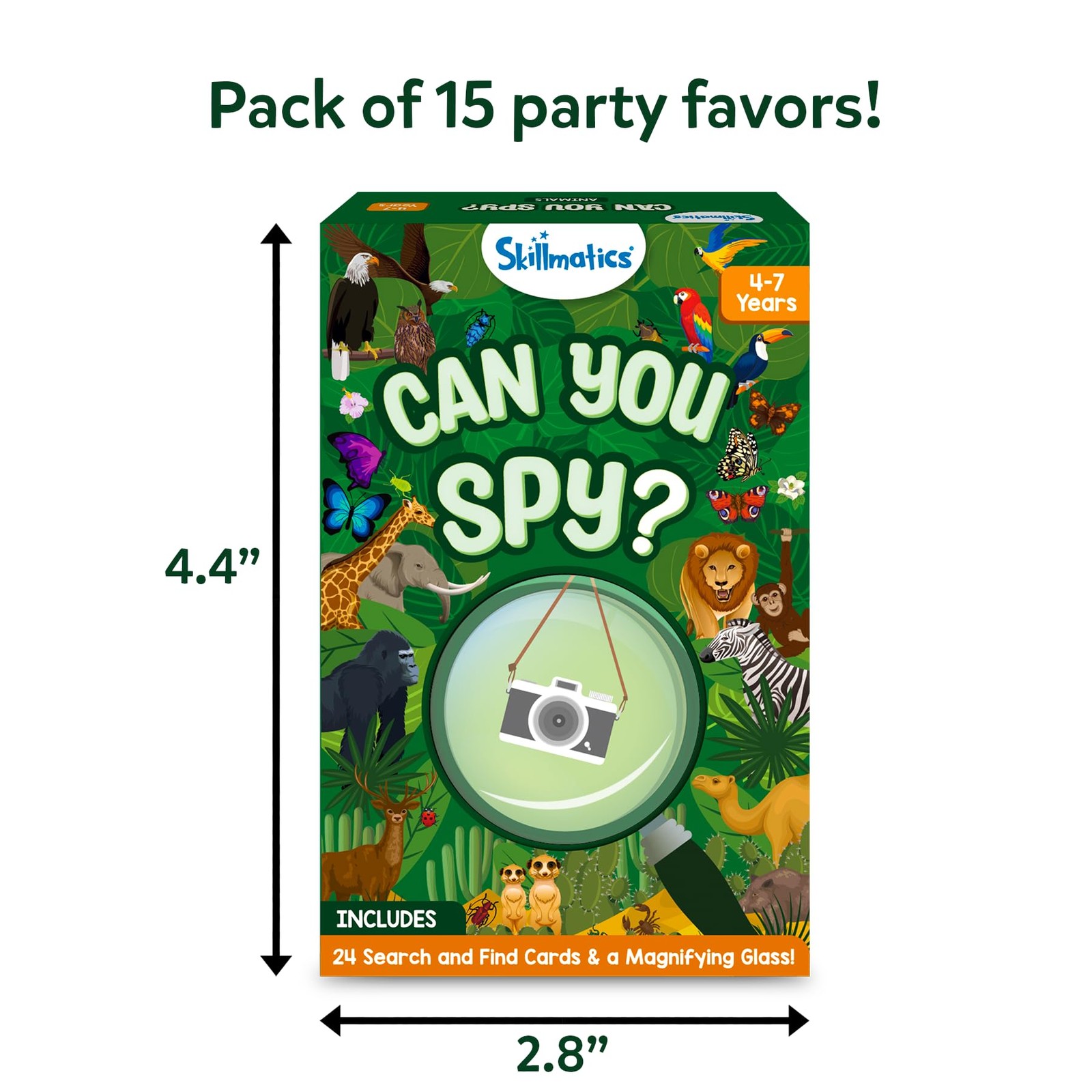 Party Favors (Pack of 15) – Can You Spy Animals Card Set, Search & Find Game …