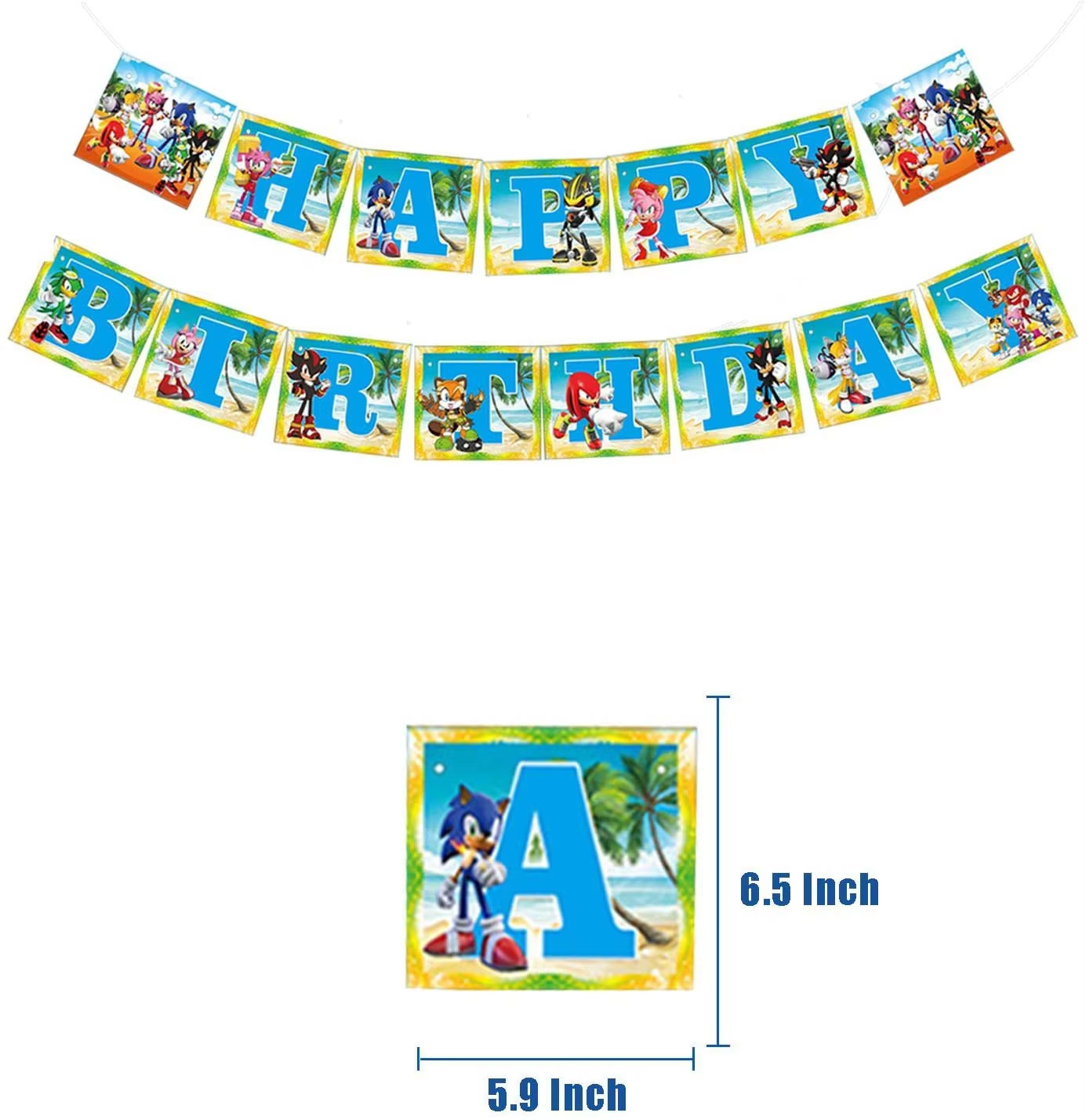 Sonic Hedgehog Birthday Party Supplies Set Plate Napkins Banner Tableware Kit