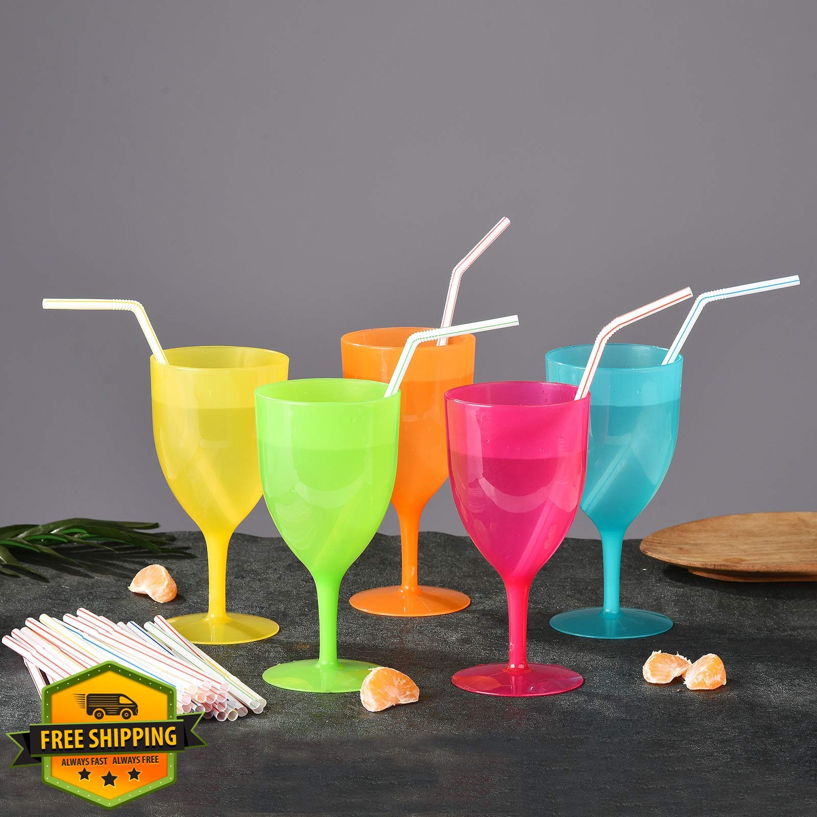 ALINK 500-Pack Striped Bendy Drinking Straws