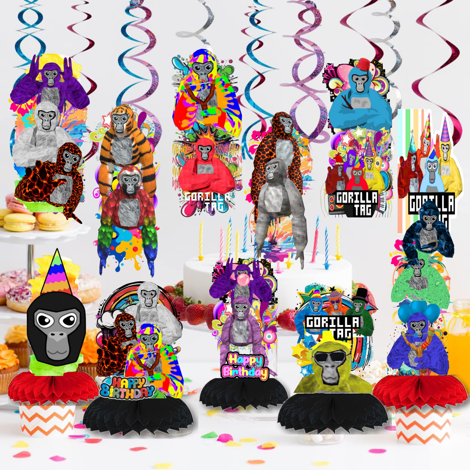 Gorilla tag Party Supplies happy birthday centerpiece decoration gift balloon
