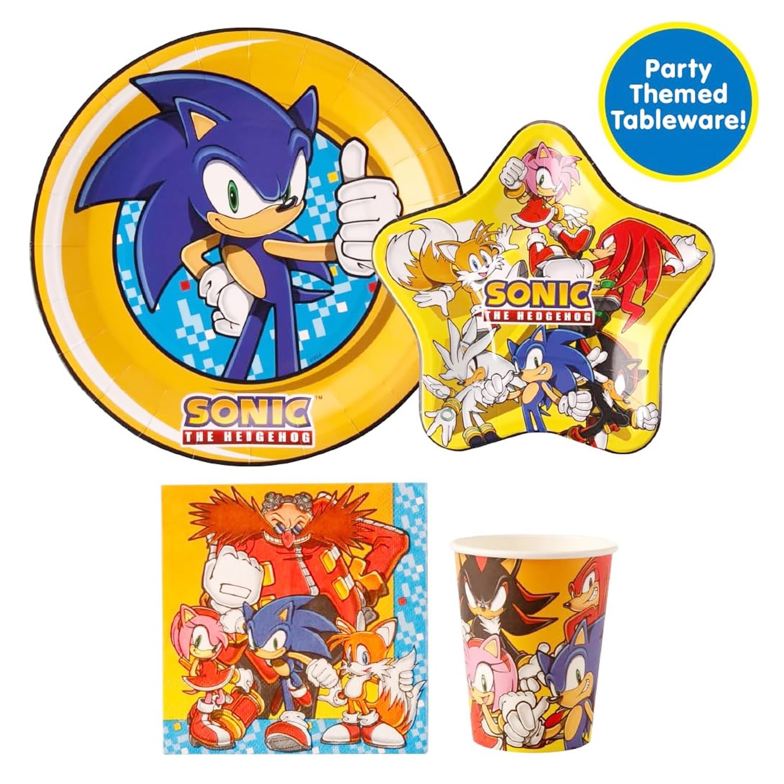 Sonic The Hedgehog Birthday Party Kit – Complete Supplies for 10, Video Game The