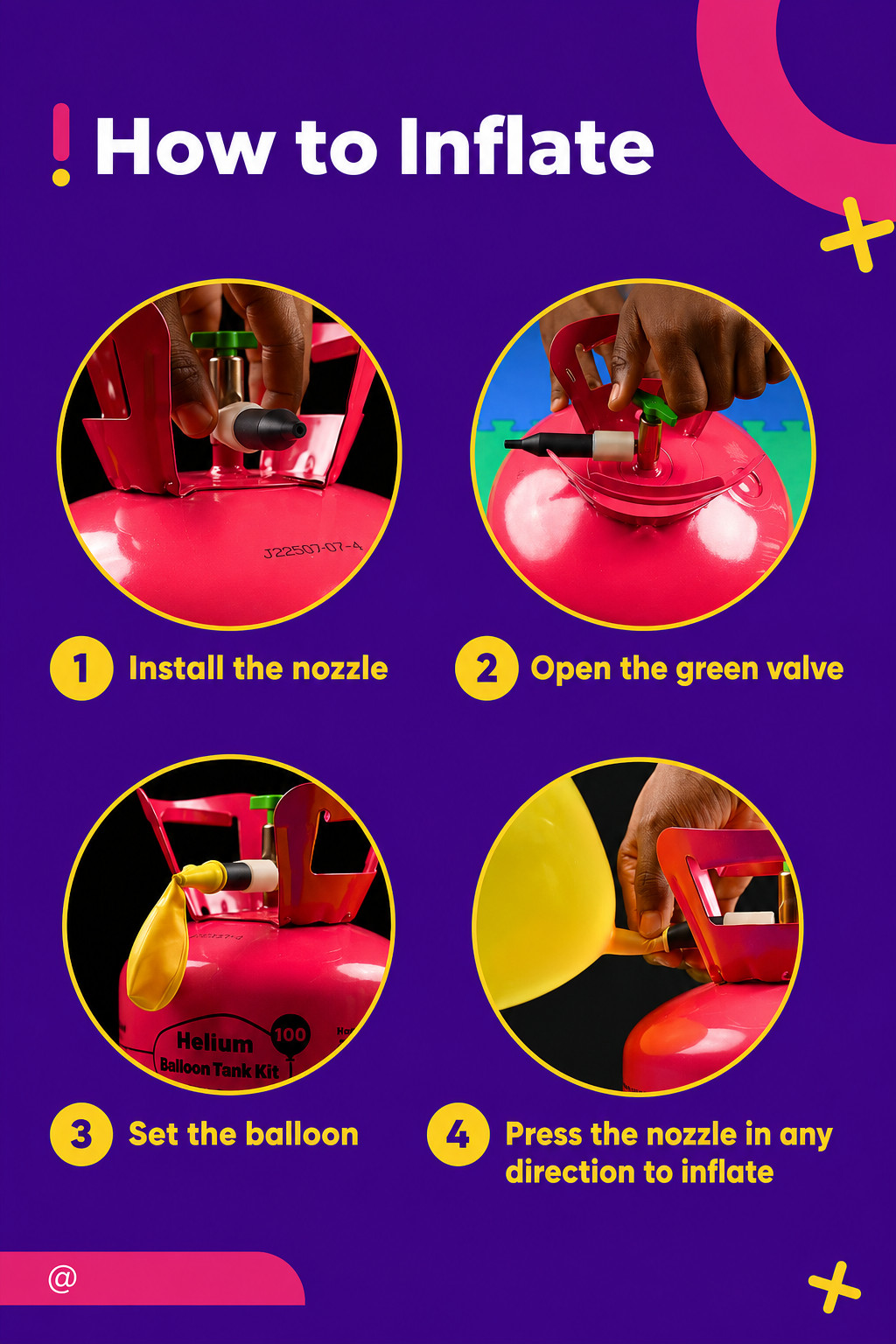Helium Tank Balloon Kit up to 30 Balloons (Included)- 7L