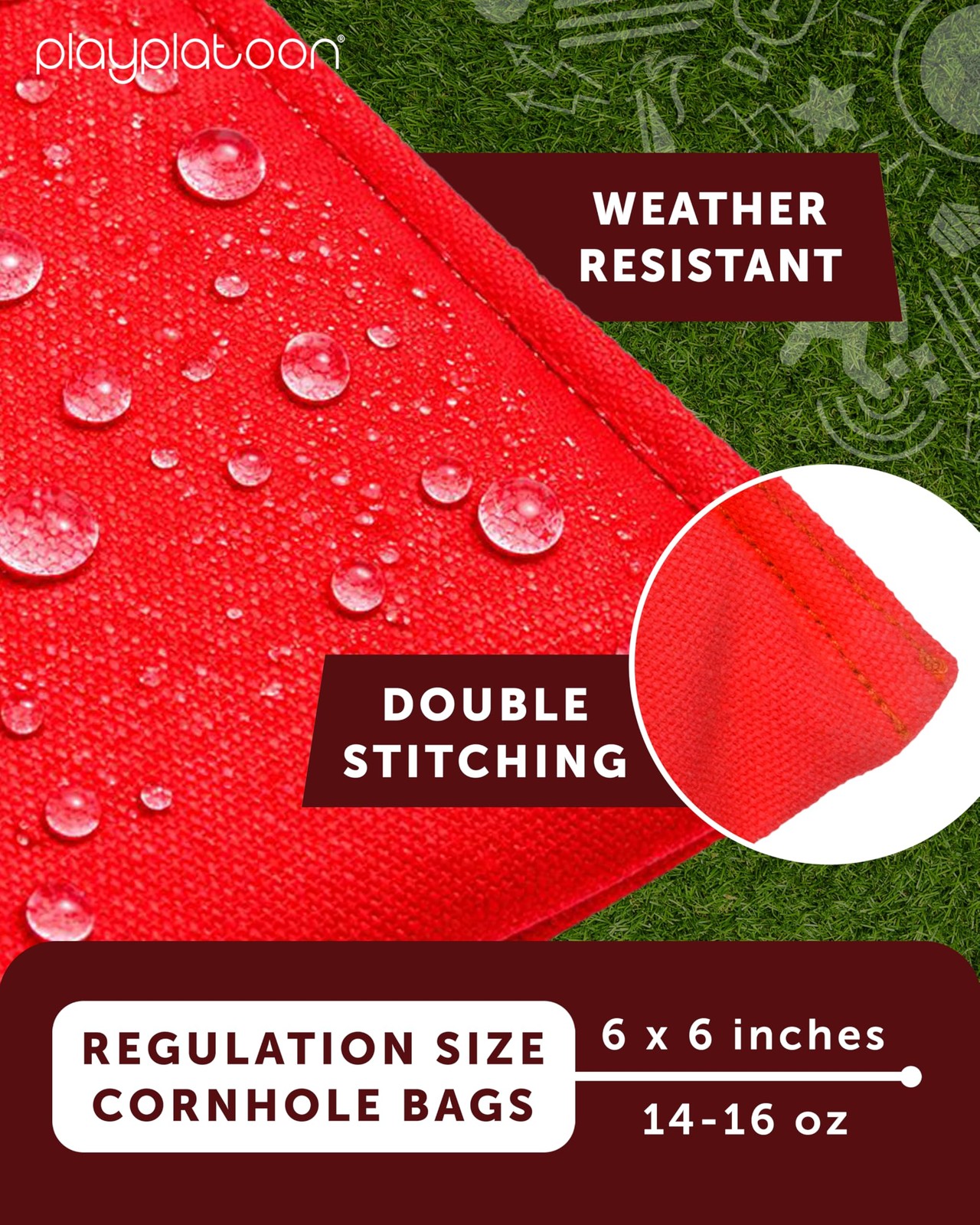 Play Platoon Premium Weather Resistant Duck – Set Of 8 Bean For Corn Hole