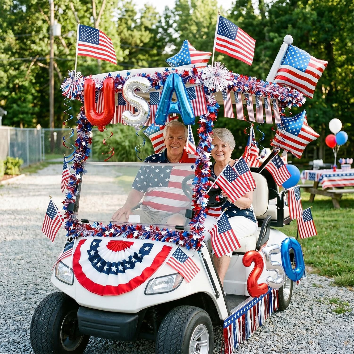 4Th of July Golf Cart Decorations Kit, 250Th Anniversary USA Patriotic Parade De