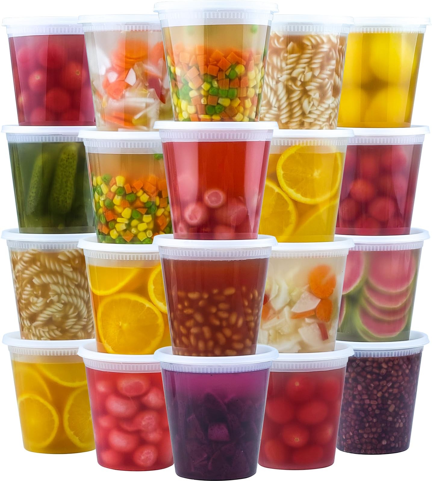 Dealusy 50 Set 32 oz Deli Containers with Lids, Leak-Proof BPA Free Plastic Take