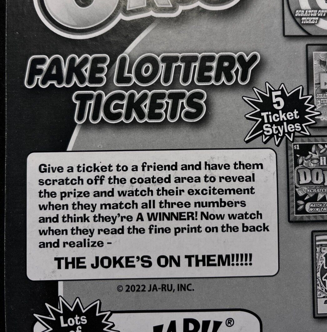 Jokes & Gags – Fake Lottery Tickets – Every Ticket is a Winner! – 5 Tickets
