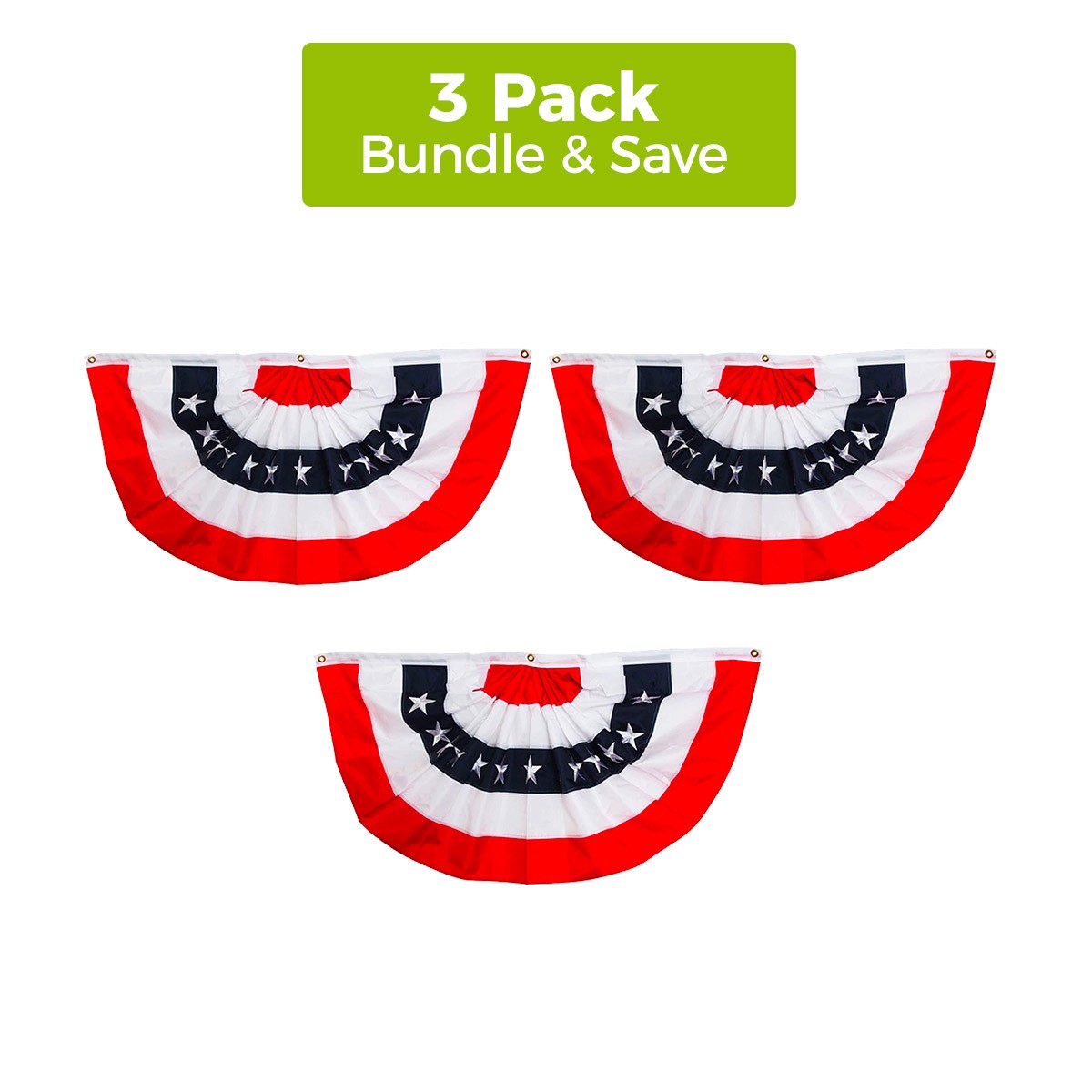 Briarwood Lane Patriotic Bunting 48″ X 24″ (Set of 3) Mixed Bundle 1×1