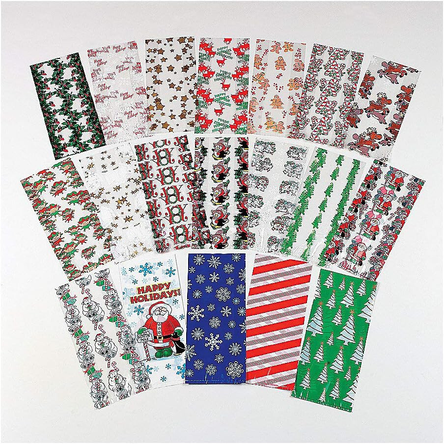 Mega Holiday Cellophane Bag Assortment, Party Supplies, 240 Pieces