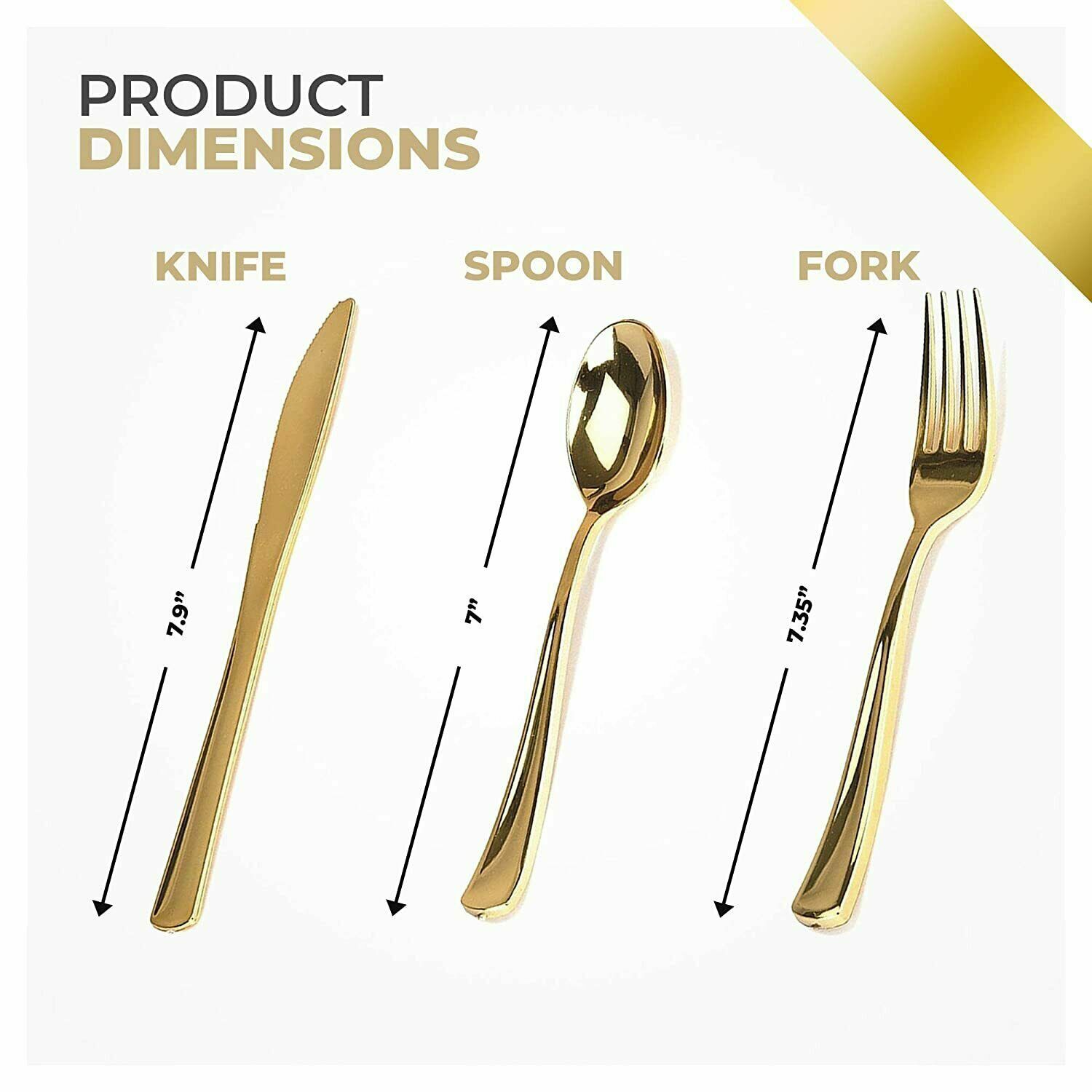 160 Pack Gold Plastic Cutlery Disposable Silverware 80 Forks 40 Knives 40 Spoons