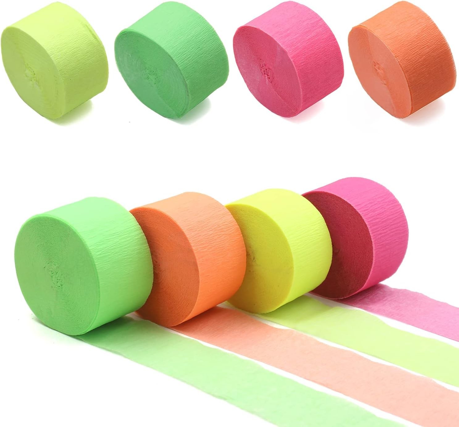 420feet Blacklight Party Streamer Decorations 4 Rolls Glow Crepe Paper UV Rea…