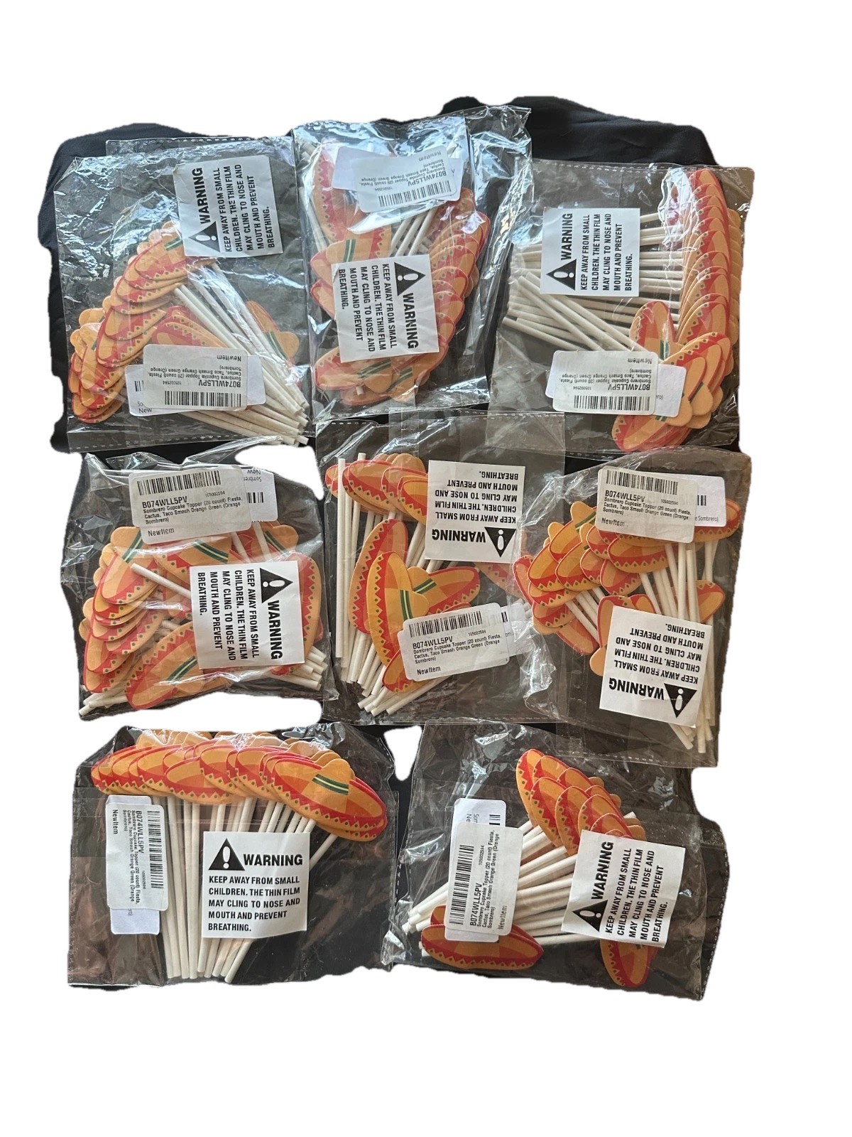 Sombrero Cupcake Topper 4 Packs Each 20 Ct (Total 160) Fiesta Taco Party Event