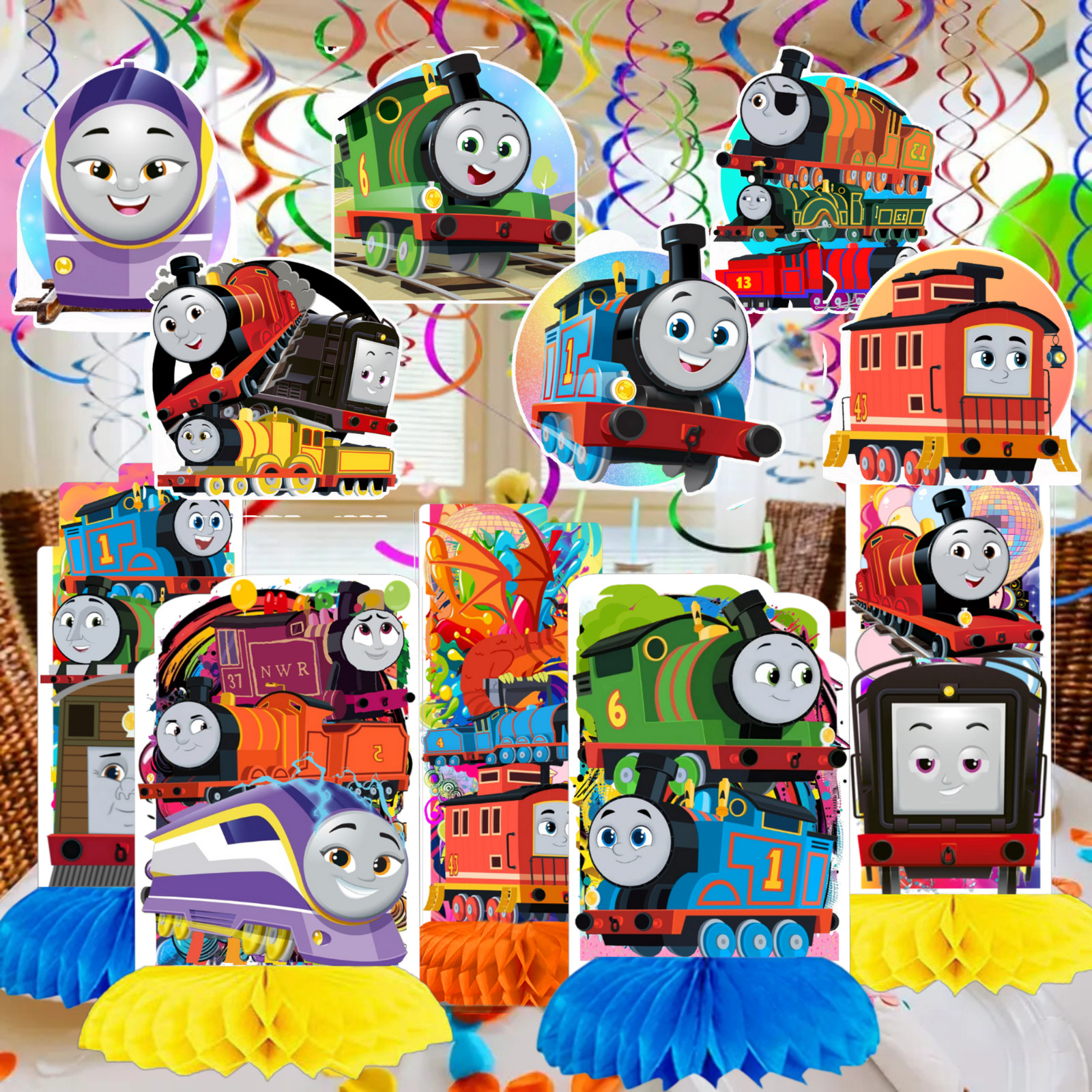 THOMAS TRAIN birthday party supplies favor centerpiece decoration event balloon