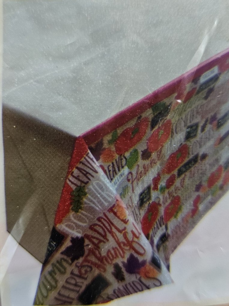 Lot 3 Thanksgiving Plastic Table Cloth Nappe Rectangle 54″ x 108″ Autumn Pumpkin