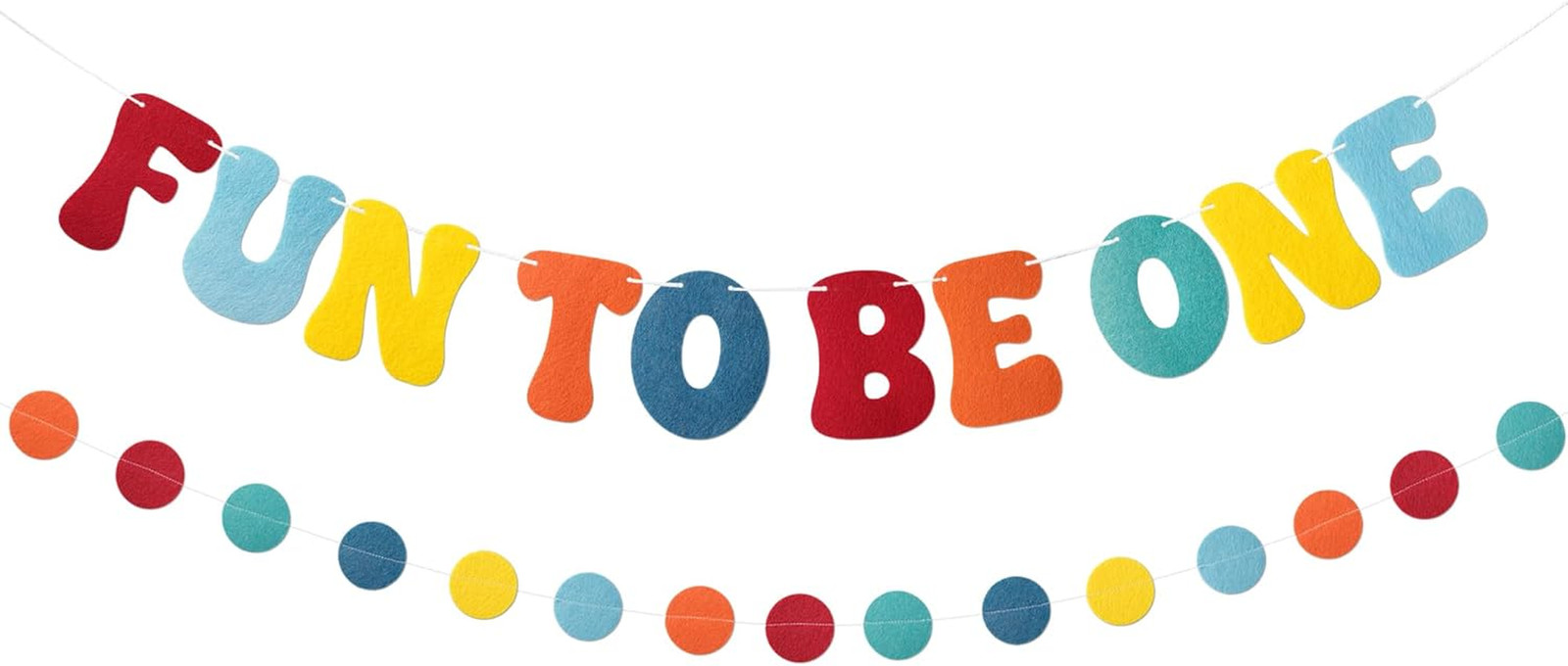 Fun to Be One Birthday Decorations Pre-Strung Felt 1St Birthday Banner with Felt
