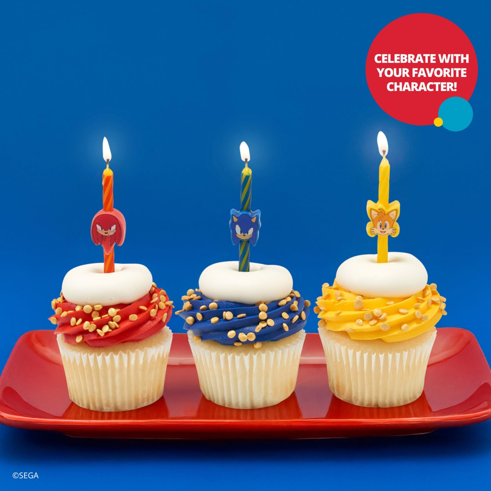 Sonic The Hedgehog Cake Candles | 6 1.05 inches x 5.75 inches, Multicolor