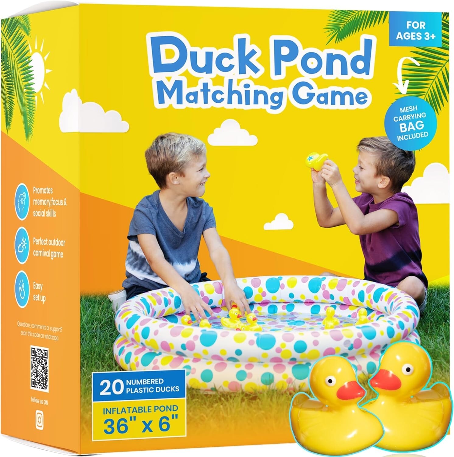 Duck Pond Matching Carnival Game Outdoor Games for Kids Birthday Party Fun GAME