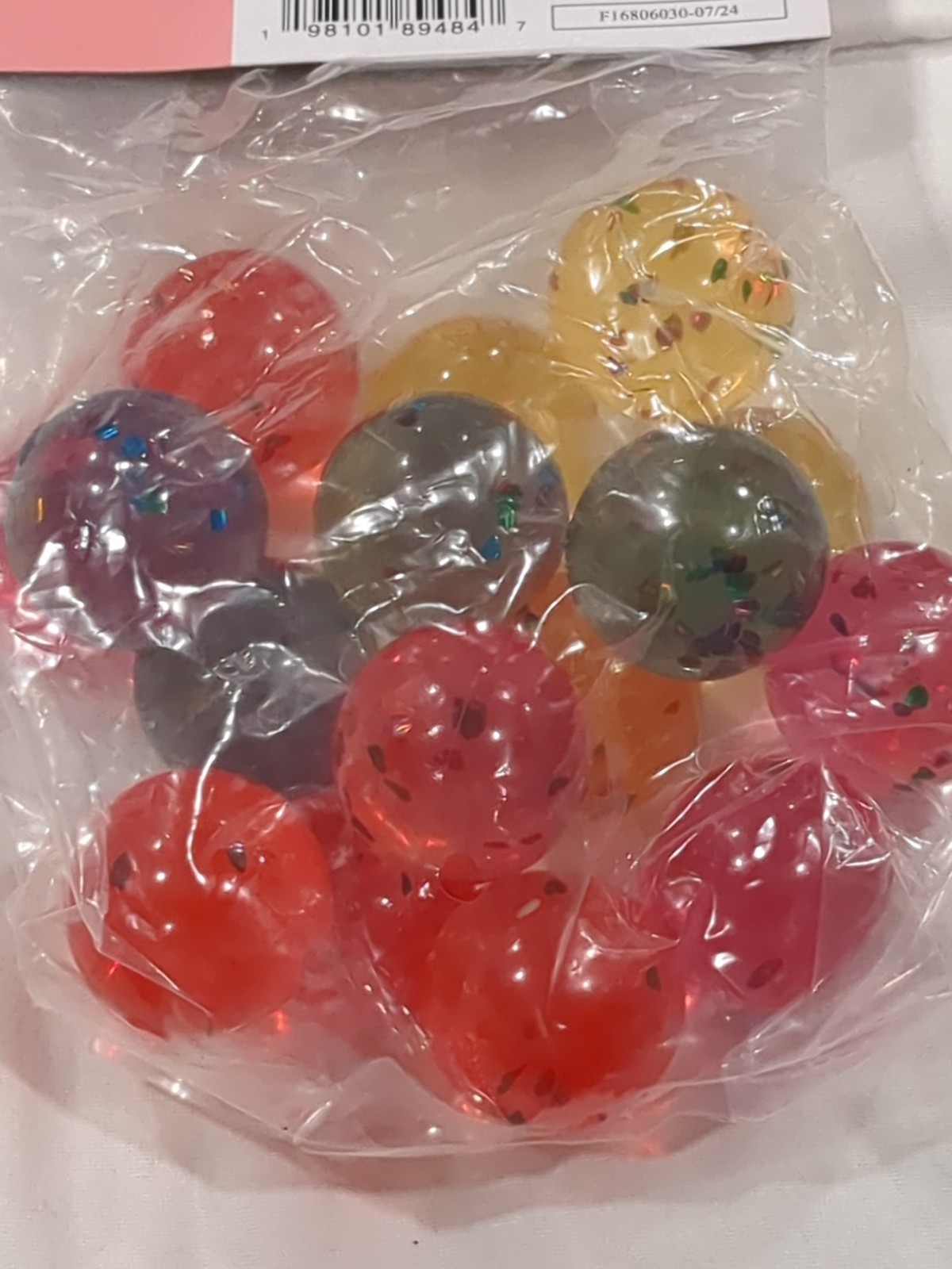 Spritz Bounce Balls High Bouncy Sparkles Design Multi Colors 16 Ct 3+ Age- New