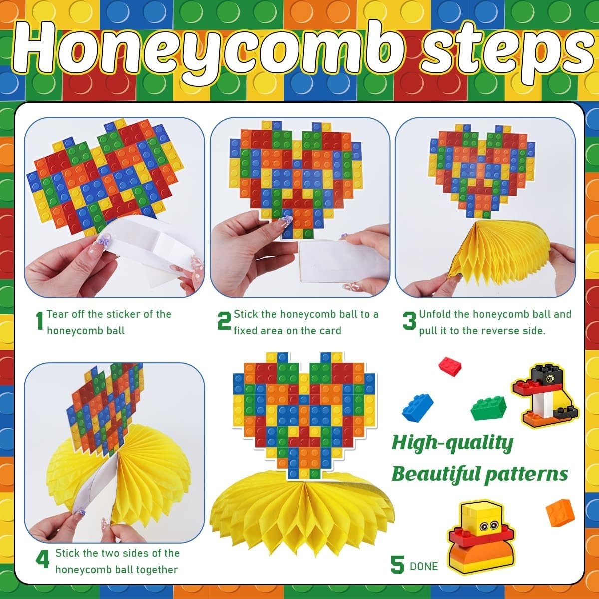 224Pcs Building Block Birthday Decorations, ALL-IN-1 Colorful Blocks Plates a…